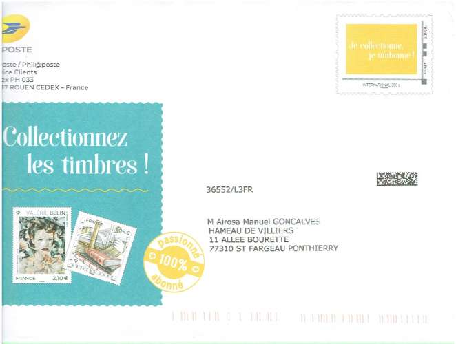 FRANCE 2019 - ENTIER POSTAL MTAM INTERNATIONAL 250G NEUF.