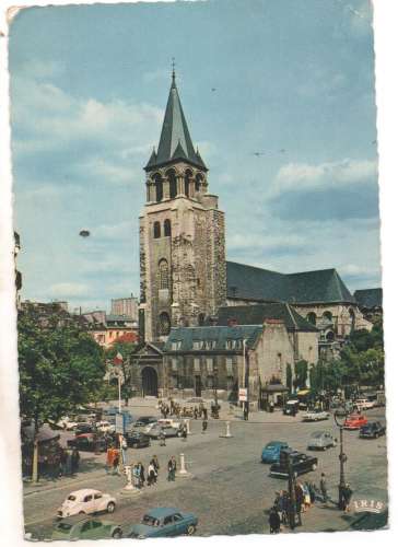 cpsm Paris 6e Eglise de Saint-Germain-des-Prés ( automobiles )