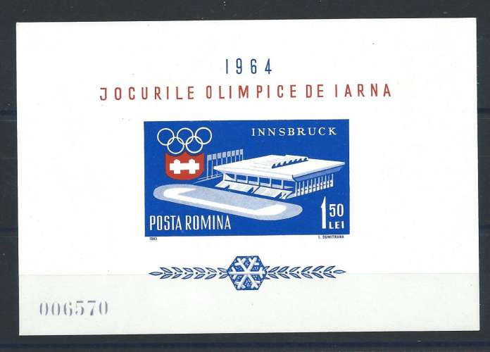 Roumanie Bloc N°56** (MNH) 1963 - J.O d'Innsbruck