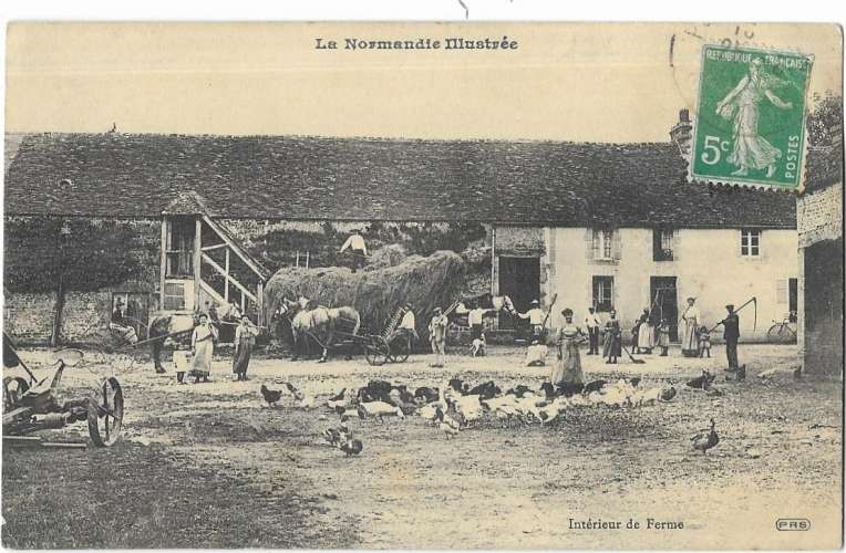 La NORMANDIE ILLUSTREE: intérieur de Ferme - PRS