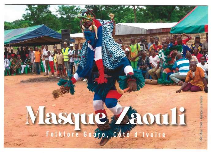 CPM Côte d'Ivoire Masque Zaouli Folklore Gouro, neuve