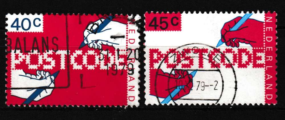 Pays Bas 1978 YT 1084-1085 Obl Code postal