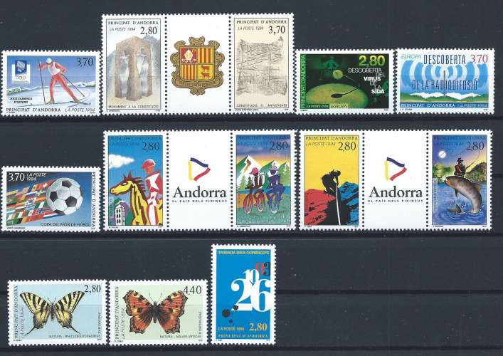 Andorre Lot 13 Tp Neuf** (MNH) Année 1994