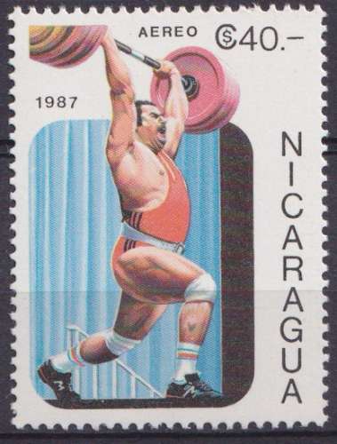 Nicaragua P.A. 1987 Y&T 1219 neuf ** - Haltérophilie 