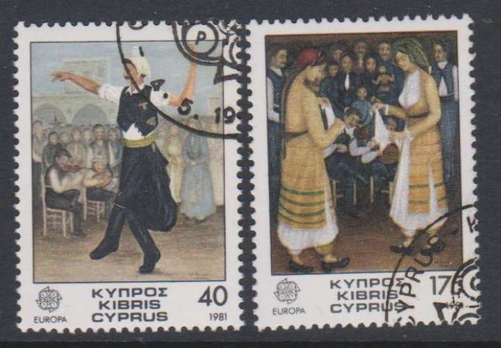 Chypre 1981 542-43 ° Europa Folklore Danses traditionnelles