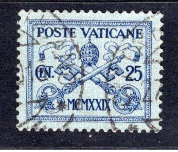 Vatican (1929) série provisoire - 25 centesimi Ø