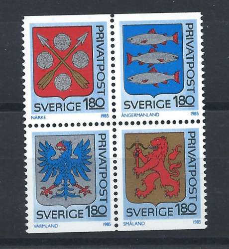 Suède N°1260/63** (MNH) 1984 - Armoiries de provinces