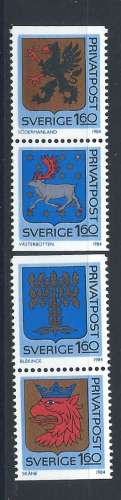 Suède N°1312/15** (MNH) 1985 - Armoiries de provinces