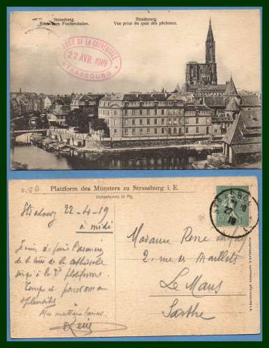 CPA Strasbourg vue prise du quai de Pêcheurs voy. SEM 1919 BE