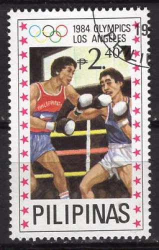 PHILIPPINES 1984 JEUX OLYMPIQUES ETE LOS ANGELES LA BOXE OBLITERE  