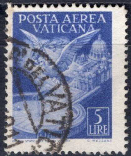 Vatican (1947) poste aérienne - 5 lire Ø