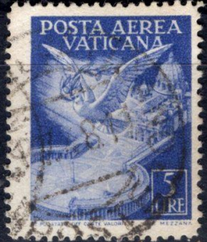 Vatican (1947) poste aérienne - 5 lire Ø