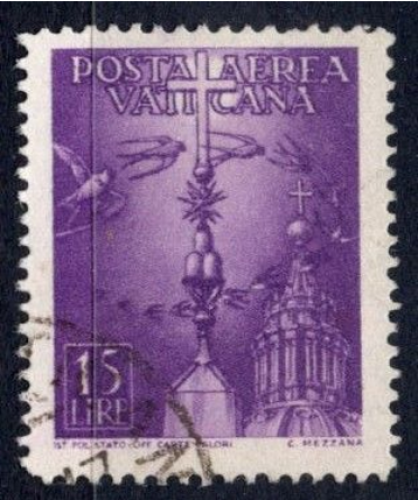 Vatican (1947) poste aérienne - 15 lire Ø