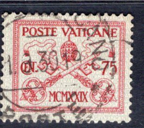 Vatican (1929) série provisoire - 75 centesimi Ø