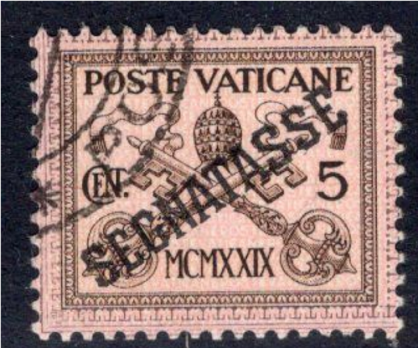 Vatican (1929) Timbres taxe - 5 centesimi Ø