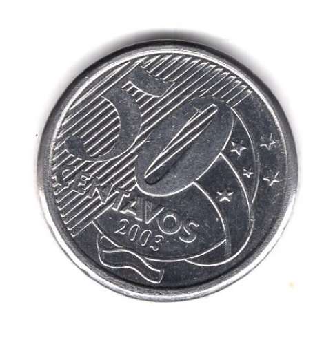 BRESIL PIECE DE 50 CENTAVOS 2003 ACIER INOXIDABLE   REF KM 651a