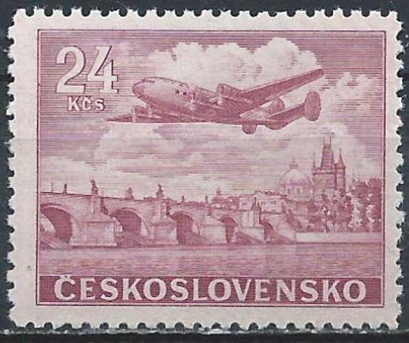 Tchécoslovaquie - 1946-47 - Y & T n° 26 Poste aérienne - MNH