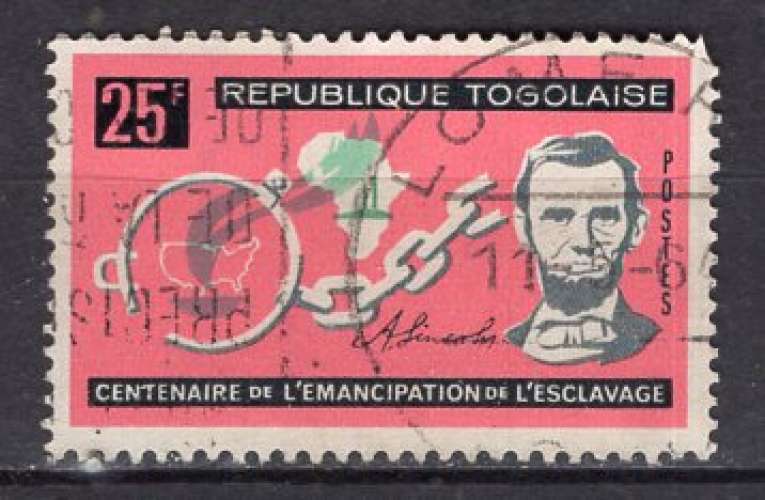 TOGO 1963 CENTENAIRE DE L'ABOLITION DE L'ESCLAVAGE  OBLITERE