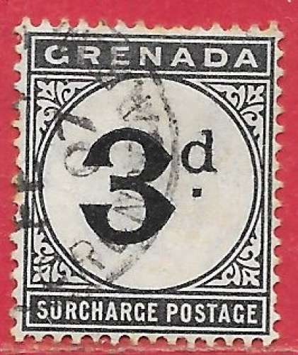 Grenade taxe n°3 3d noir (filigrane CA) 1892 o