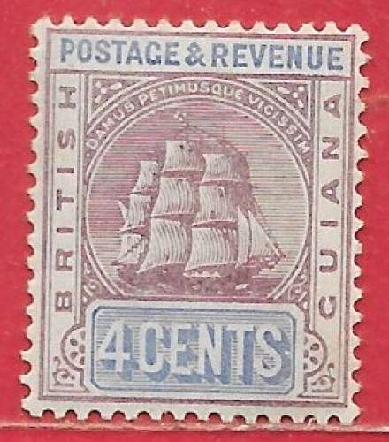 Guyane britannique n°72 4c violet & outremer (filigrane CA) 1889 **