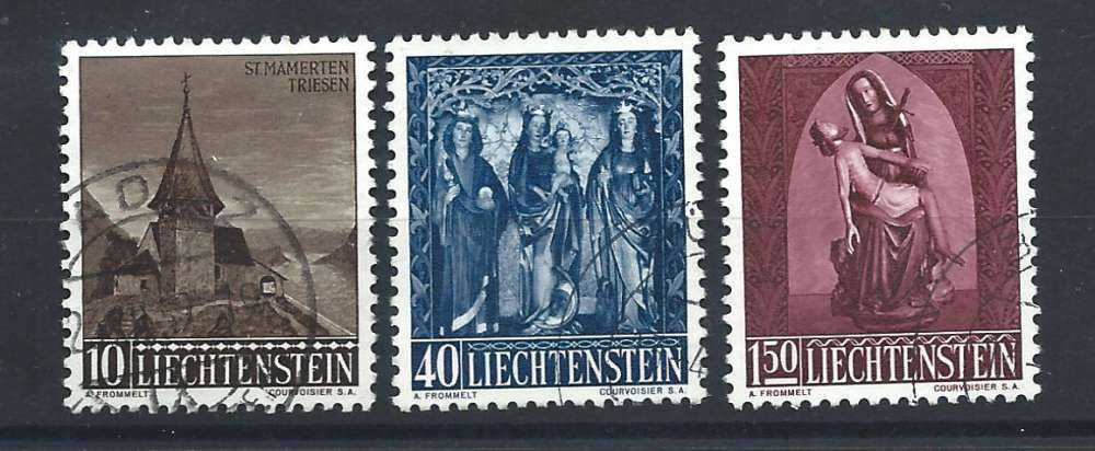 Liechtenstein N°324/26 obl (FU) 1957 - Timbre de Noël