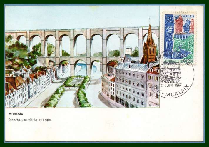 Carte Maximum N° 1505  MORLAIX 1967 Viaduc