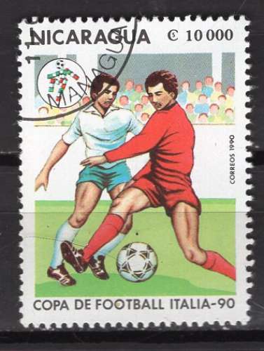 NICARAGUA 1990 COUPE DU MONDE DE FOOTBALL EN ITALIE OBLITERE