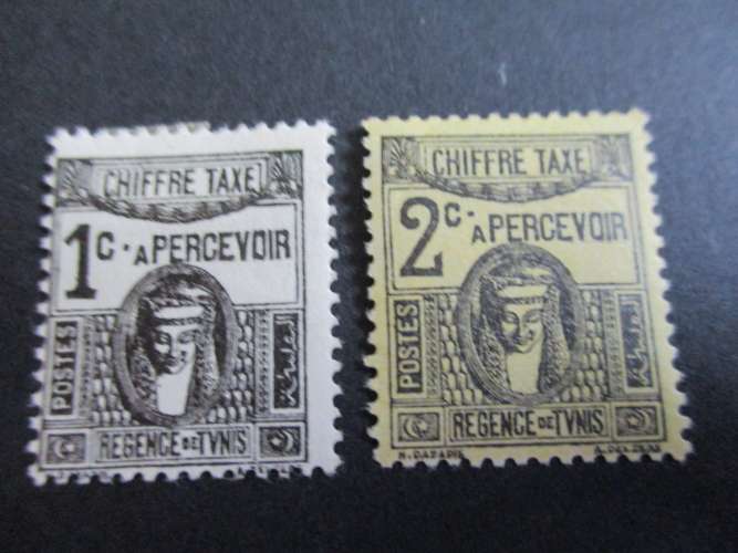 Tunisie y & t taxe 37 & 38  * 1923