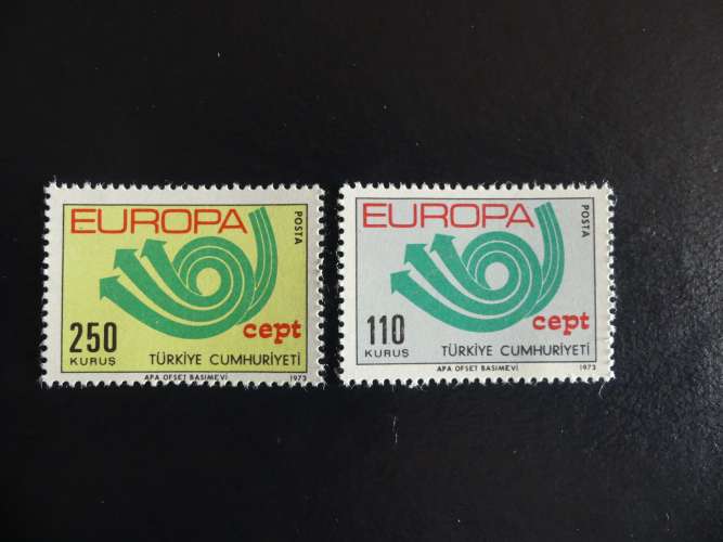 SERIE DE 2 TP EUROPA 1973 TURQUIE NEUF SANS CHARNIERE N°2050/1 (cote yvert 4.50 euros)