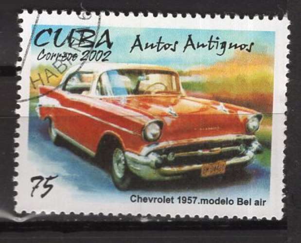 CUBA 2002 LES VOITURES  LA CHEVROLET 1957  OBLITERE