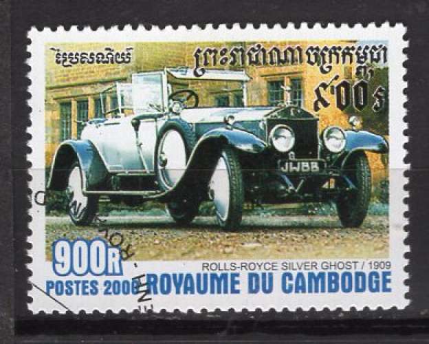 CAMBODGE 2000  LES VOITURES  ANCIENNES ROLCE ROYCE SILVER 1909  OBLITERE