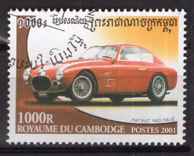 CAMBODGE 2001  LES VOITURES  FIAT 8VZ 1953 ITALIE OBLITERE