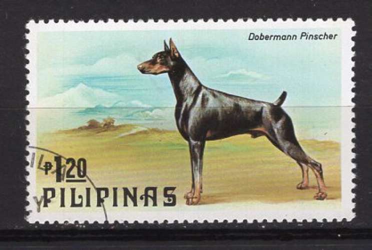 PHILIPPINES 1979 CHIEN LE DOBERMAN OBLITERE