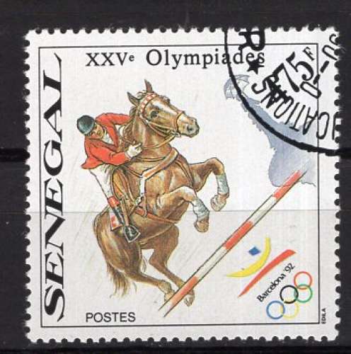 SENEGAL 1989 JEUX OLYMPIQUES DE BARCELONE EQUITATION   OBLITERE