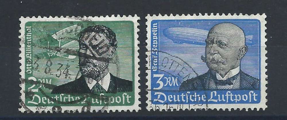 Allemagne Empire PA N°52/53 Obl (FU) 1934 - Aviateurs