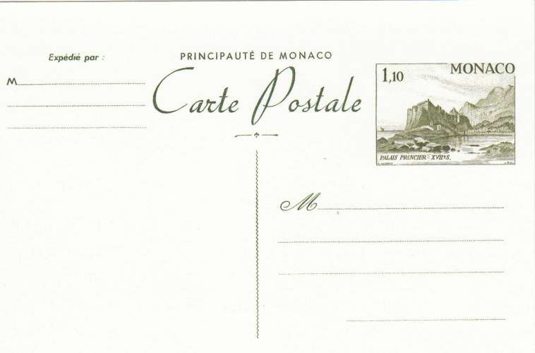 Monaco  lot de 6 cartes entiers postaux