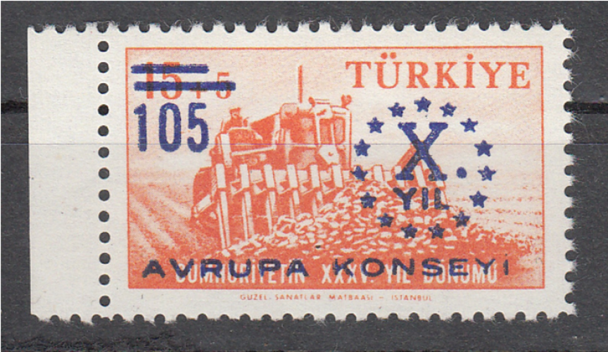  Turchia - 1959 - Consiglio d'Europa ** MNH