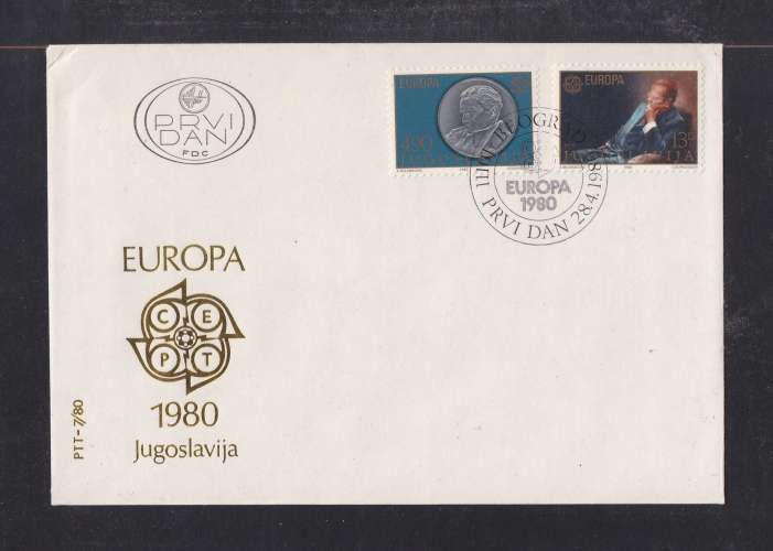 YOUGOSLAVIE   Y/T  FDC  n° 1711/1712   oblitération 1er jour    1980