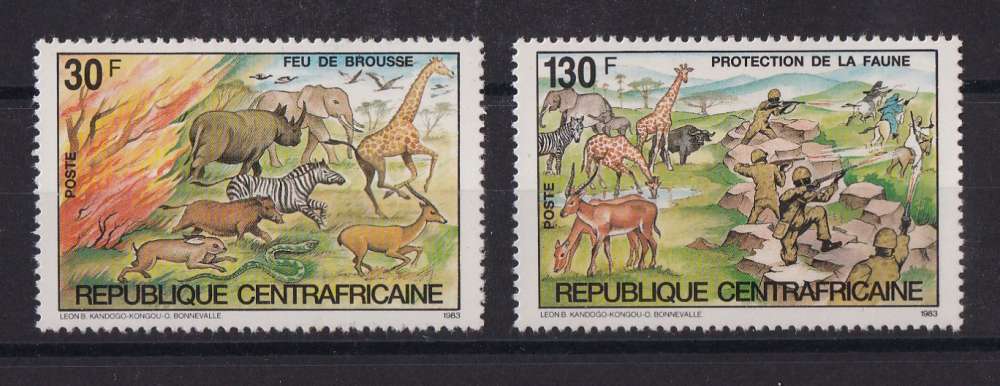 CENTRAFRIQUE   Y/T   n° 602/603   neuf **   1984