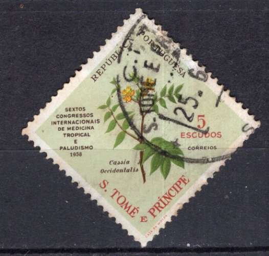 ST THOMAS ET PRINCE 1958 CASSIA OCCIDENTALIS OBLITERE