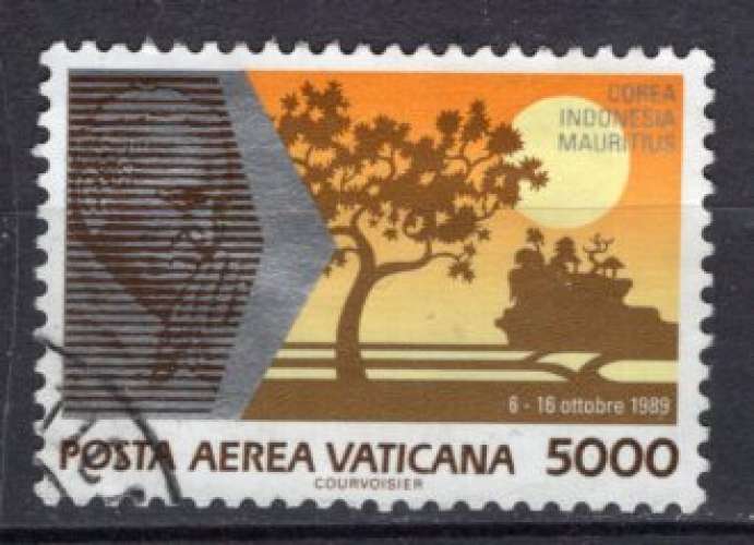 VATICAN 1990 VOYAGE DU PAPE EN ASIE OBLITERE