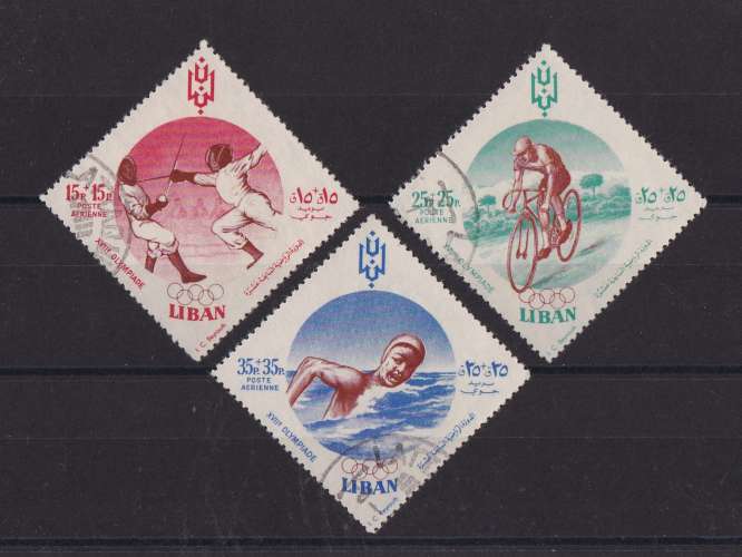 LIBAN  Y/T  n° 207/209   oblitéré   1961