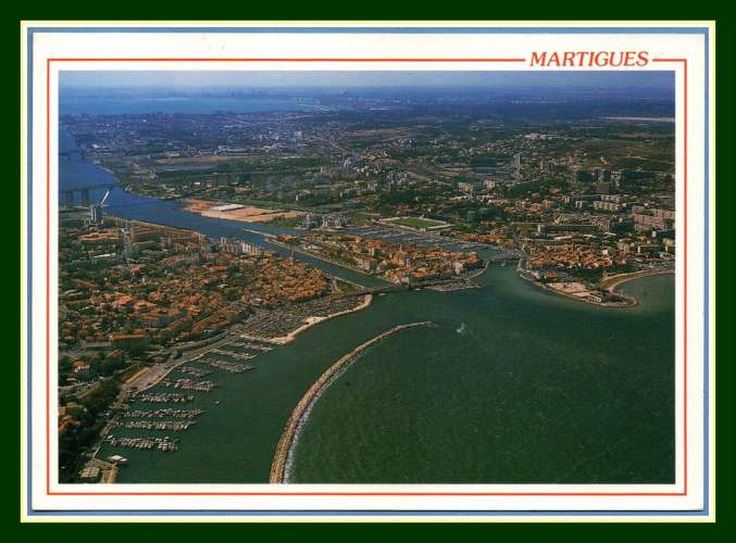 CPM MARTIGUES (13) Vue aérienne écrite 1991 TB