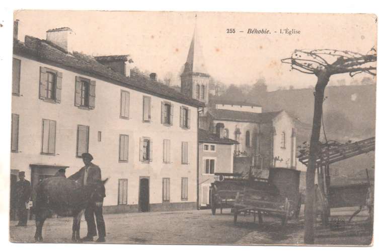 cpa 64 Behobie L'Eglise (animée )