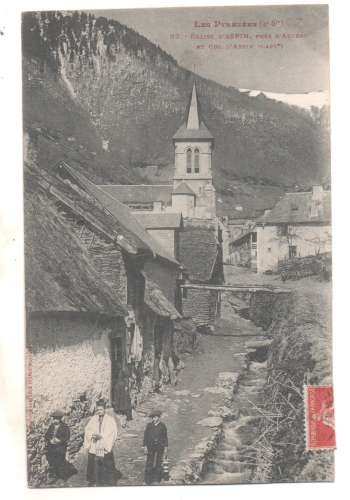 cpa 65 Aspin  L'Église, Prés d'Arreau et Col d'Aspin 