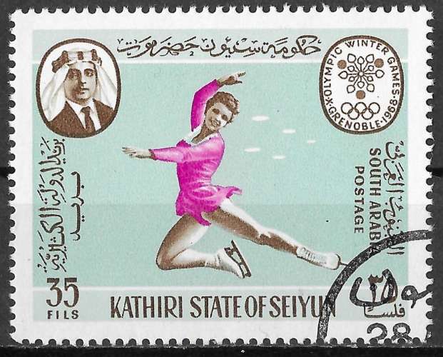 ARABIE DU SUD. Kathiri (Seiyun) 1967 - YT 120B - JO Grenoble. Patinage artistique - oblitéré