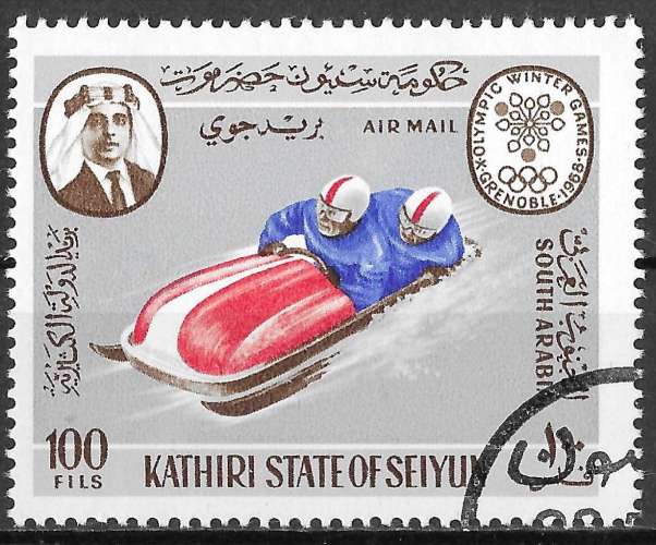 ARABIE DU SUD. Kathiri (Seiyun) 1967 - YTPA 2 - JO Grenoble. Bobsleigh - oblitéré