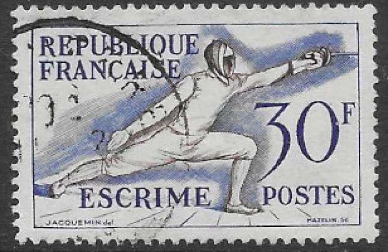 FRANCE 1953 : yt 962 Oblitéré/Used # JO Helsinki - Escrime