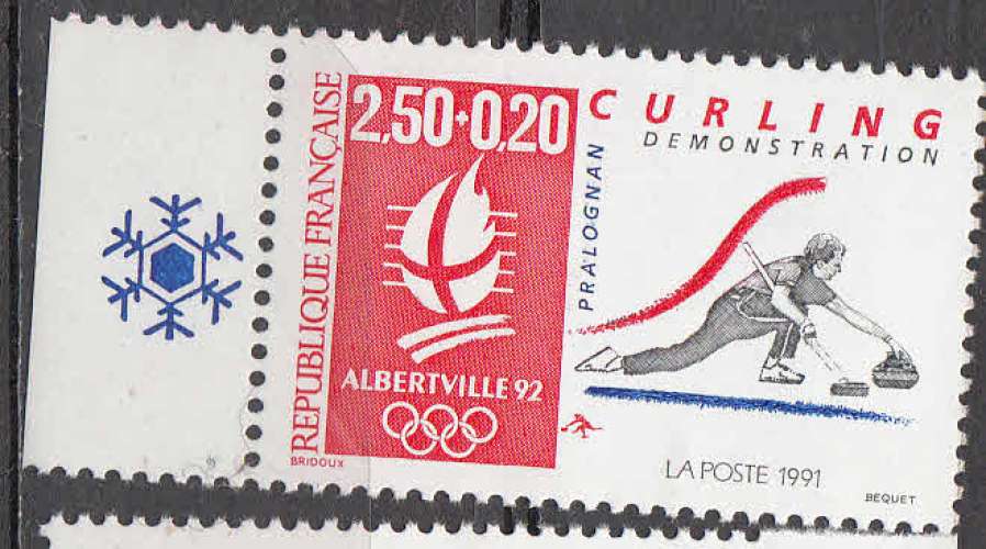 France 1991  Y&T  2680a  N**  sports  curling