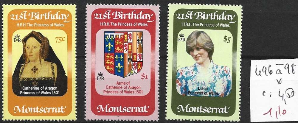 MONTSERRAT 496 à 498 * côte 4.50 €